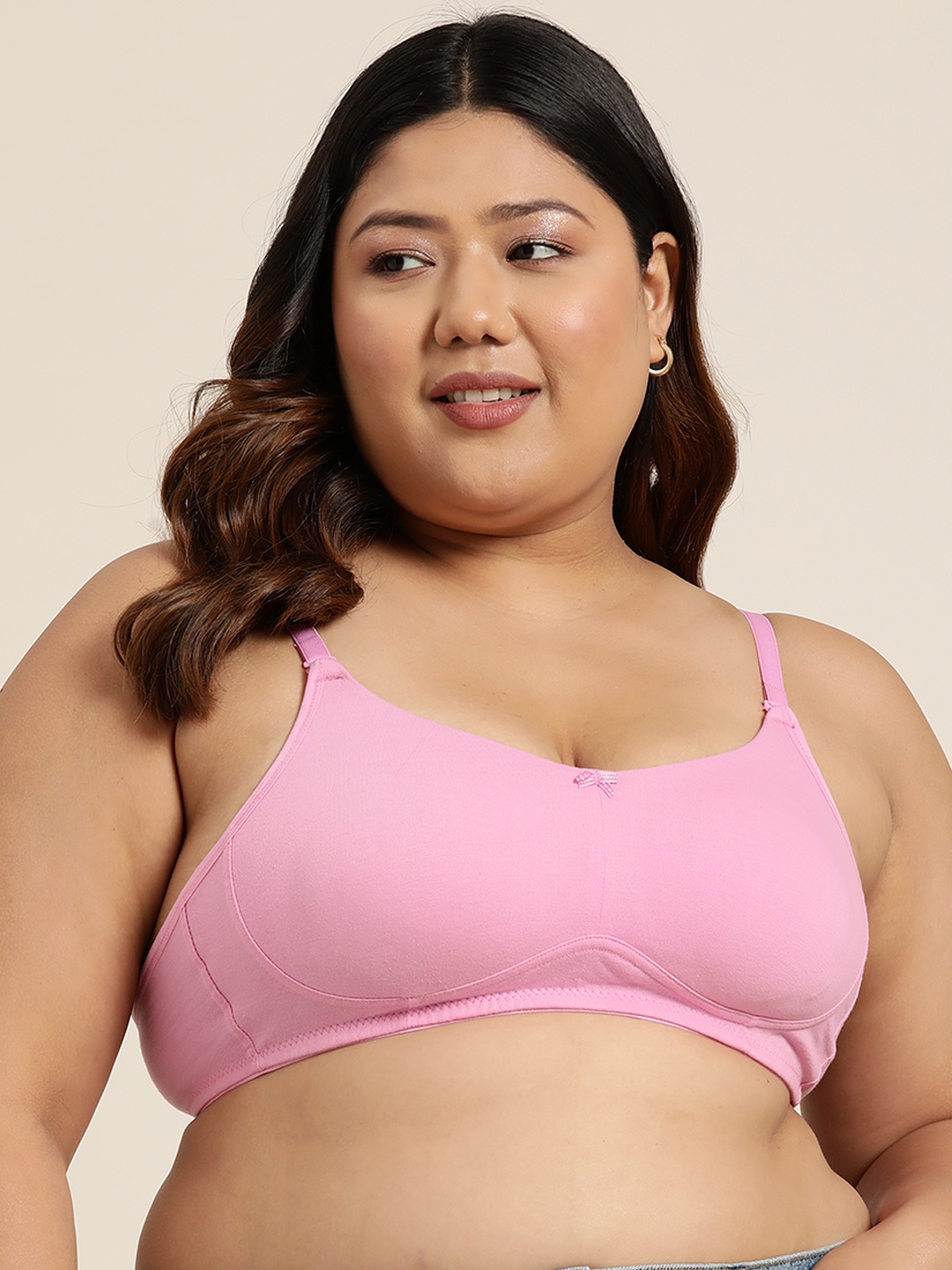 

Sztori Plus Size Full Coverage Bra, Pink