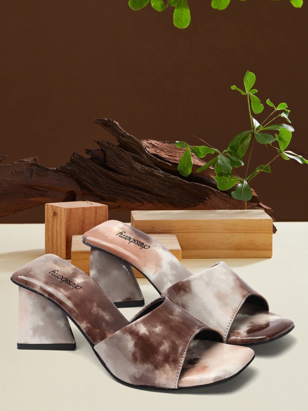

DressBerry Brown Printed Block Heels