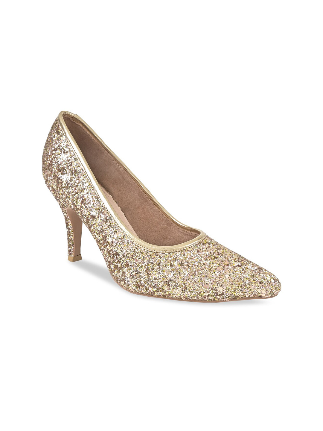 

Rocia Embellished Pointed Toe Slim Pumps, Gold