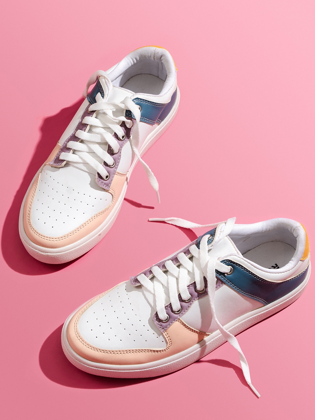 

Rocia Women Colourblocked Comfort Insole Contrast Sole Sneakers, White