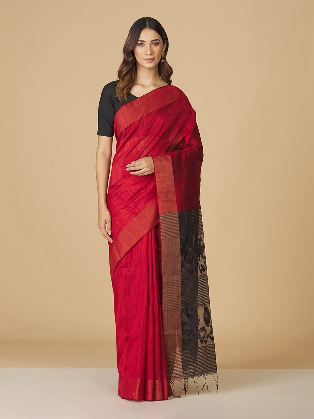 

Fabindia Pure Silk Saree, Red