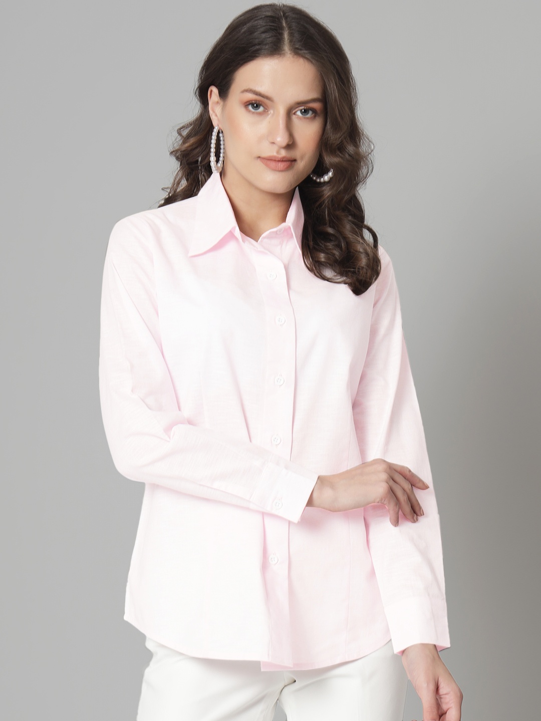 

PowerSutra Spread Collar Comfort Formal Shirt, Pink