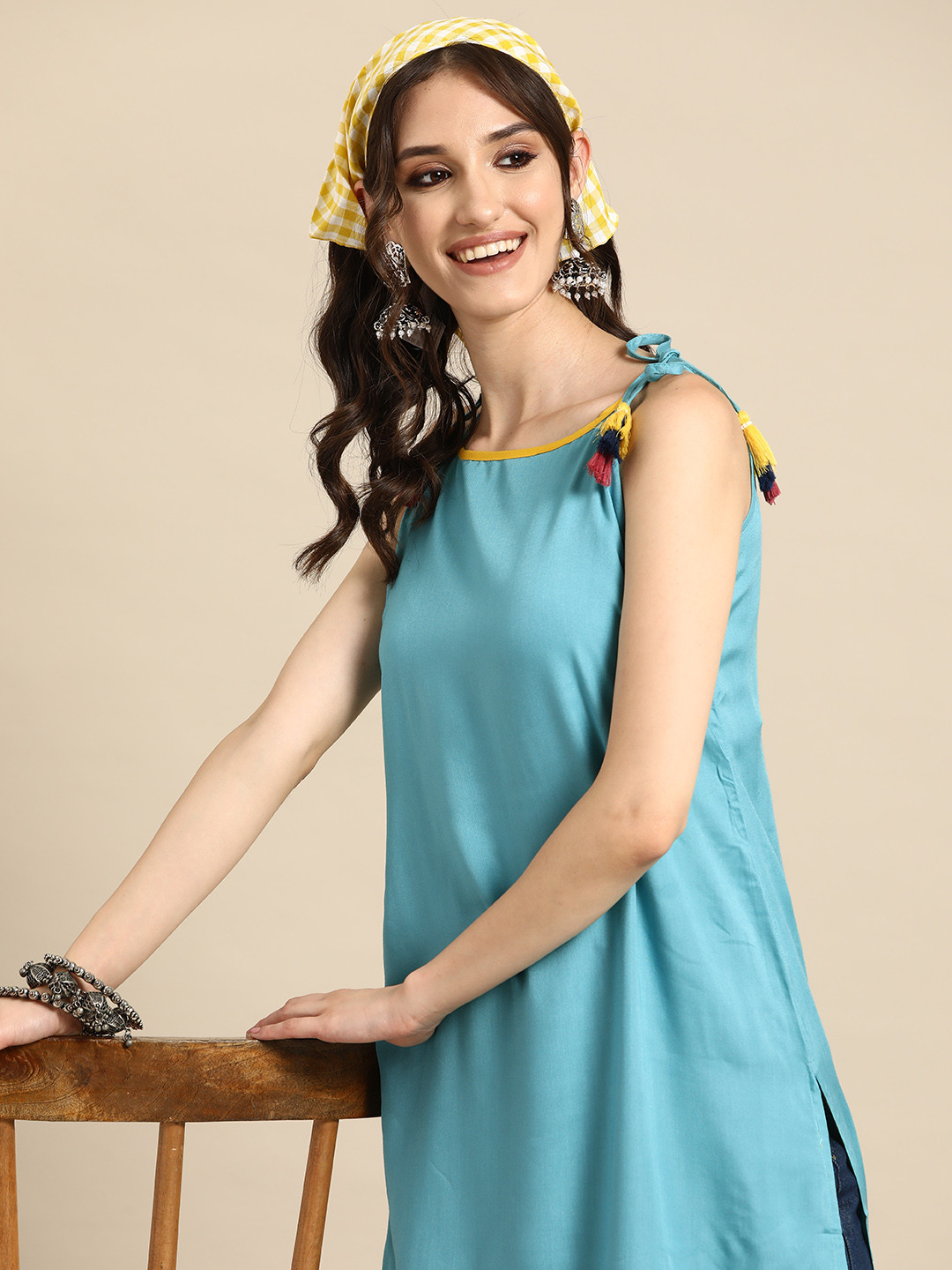 

Sangria Women Straight Kurta, Blue