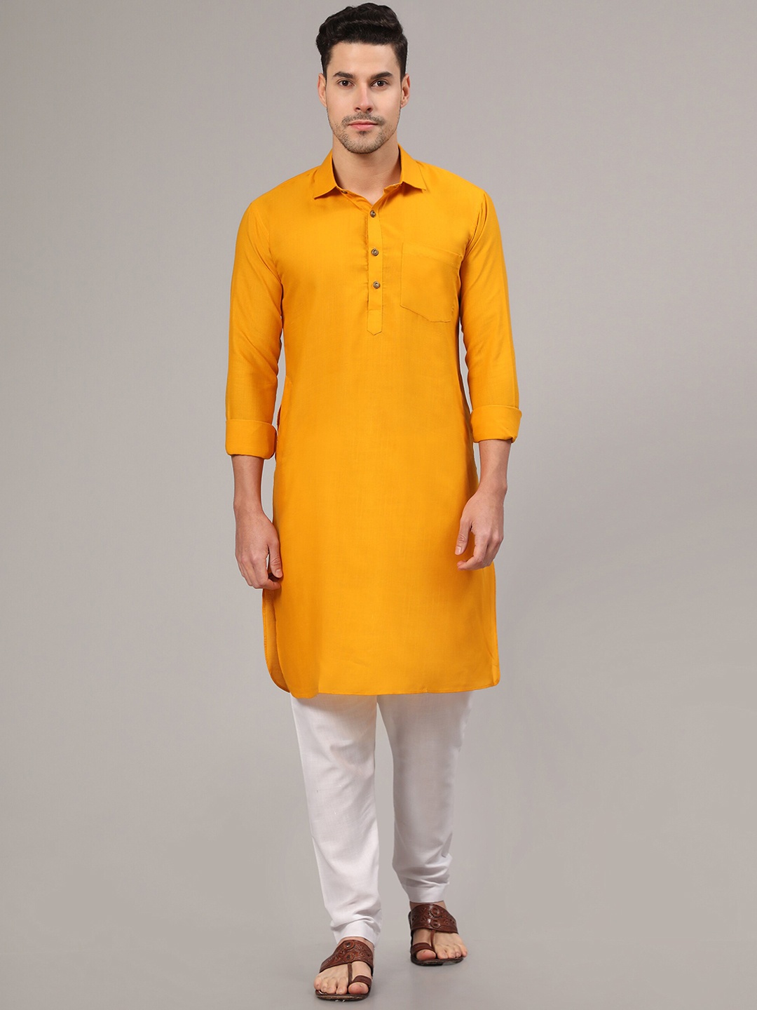 

Murta Trends Regular Pathani Kurta with Pyjamas, Yellow