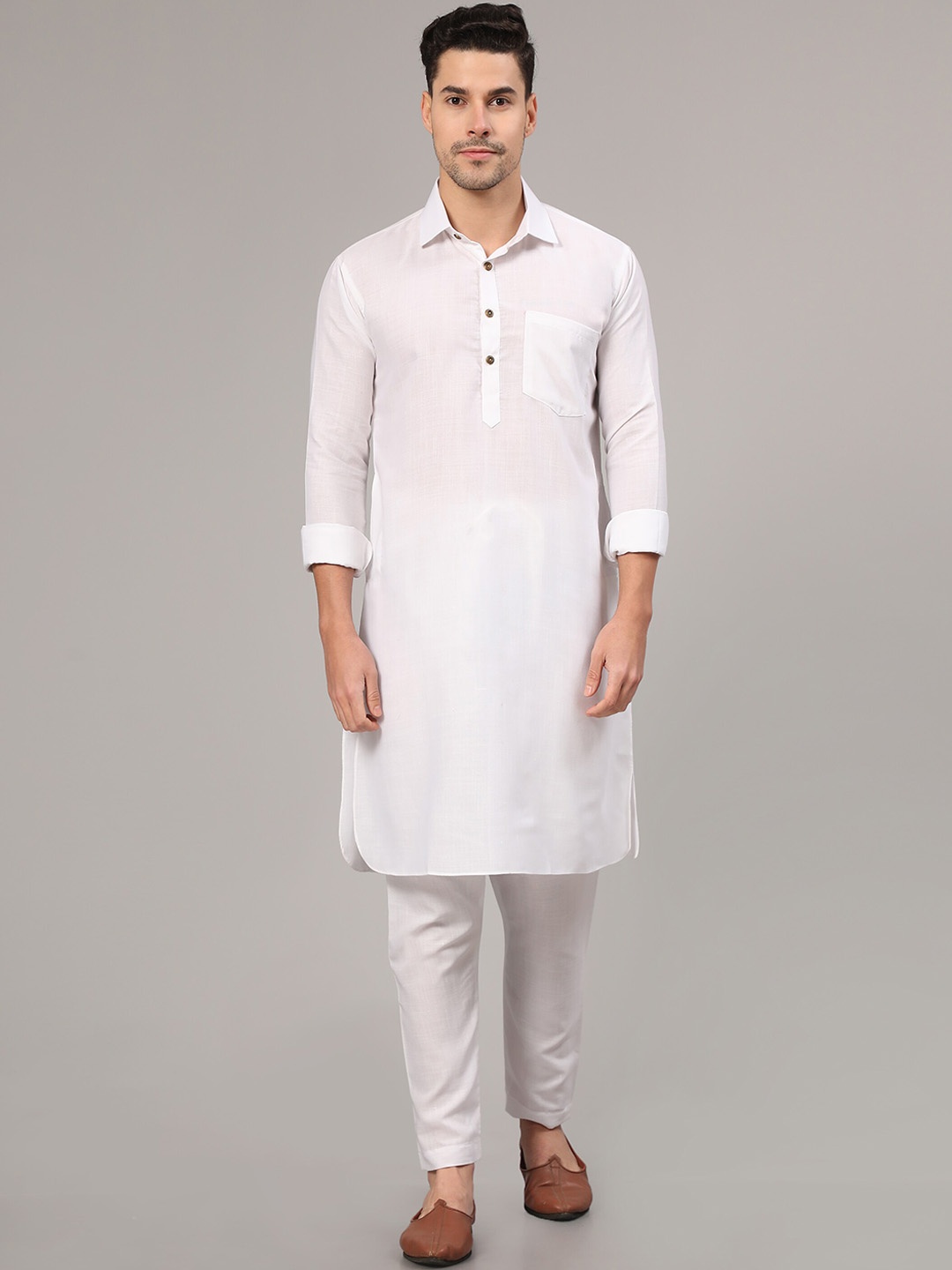 

Murta Trends Regular Pathani Kurta with Pyjamas, White