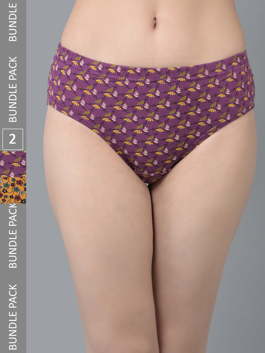 

Dollar Missy Women Pack Of 2 Assorted Seamless Pure Cotton Hipster Briefs
