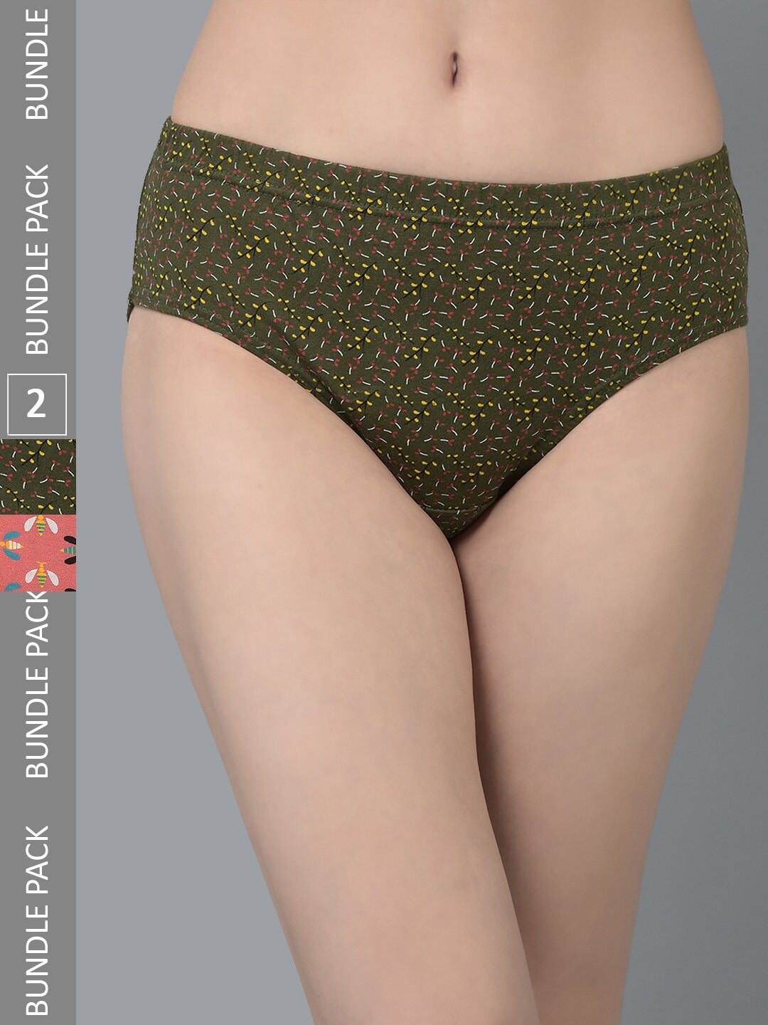 

Dollar Missy Pack of 2 Printed Inner Elasticated Hipster Panty MMBB-121P-R3#Z#IE4-PO2, Assorted