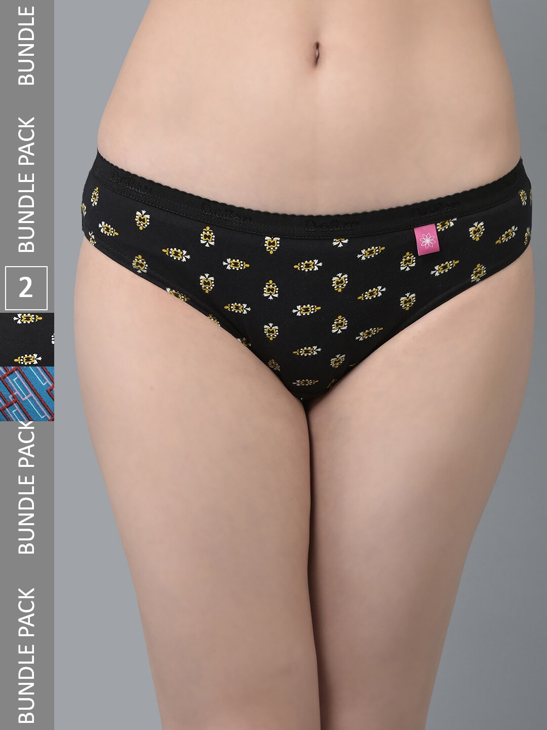 

Dollar Missy Pack of 2 Combed Cotton Deep Printed Bikini Briefs, Assorted
