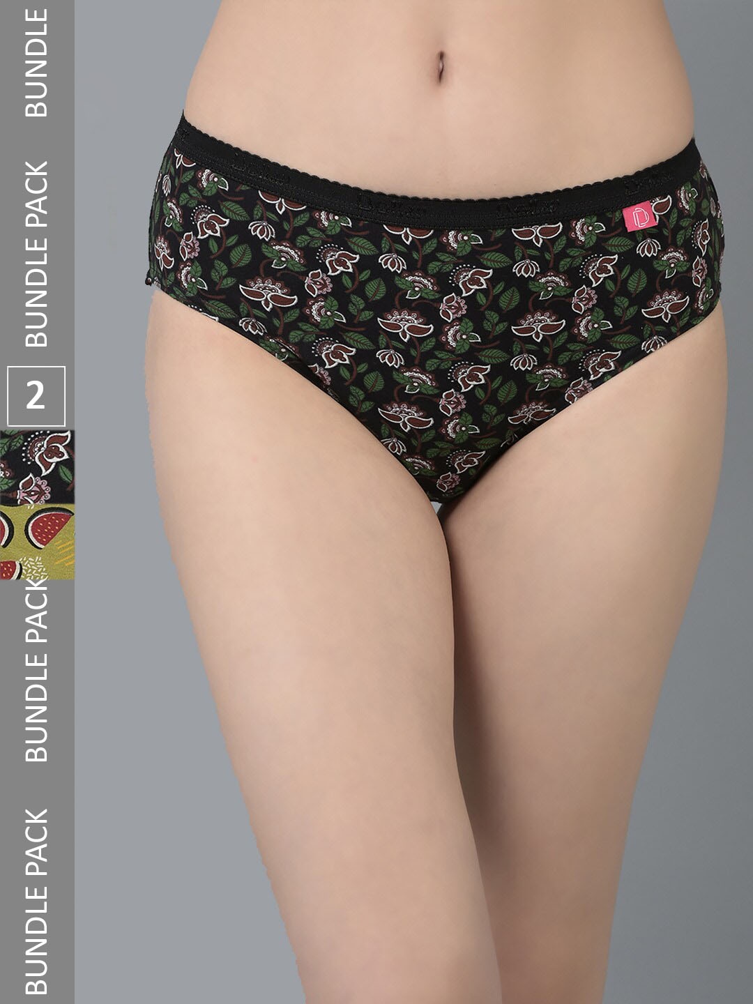 

Dollar Missy Women Pack Of 2 Assorted Seamless Pure Cotton Hipster Briefs