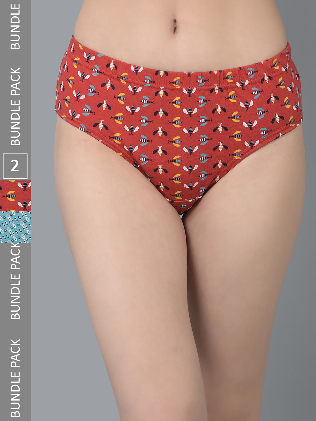 

Dollar Missy Women Pack Of 2 Assorted Seamless Pure Cotton Hipster Briefs