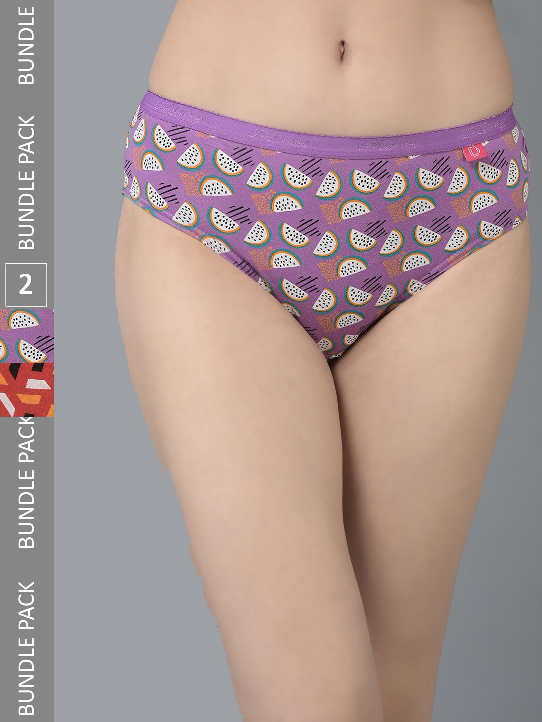 

Dollar Missy Women Pack Of 2 Assorted Seamless Pure Cotton Hipster Briefs