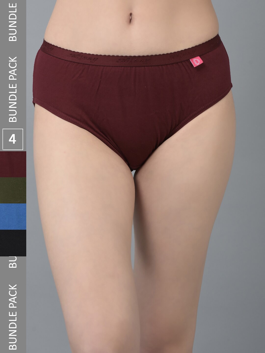 

Dollar Missy Women Pack Of 4 Assorted Seamless Pure Cotton Hipster Briefs