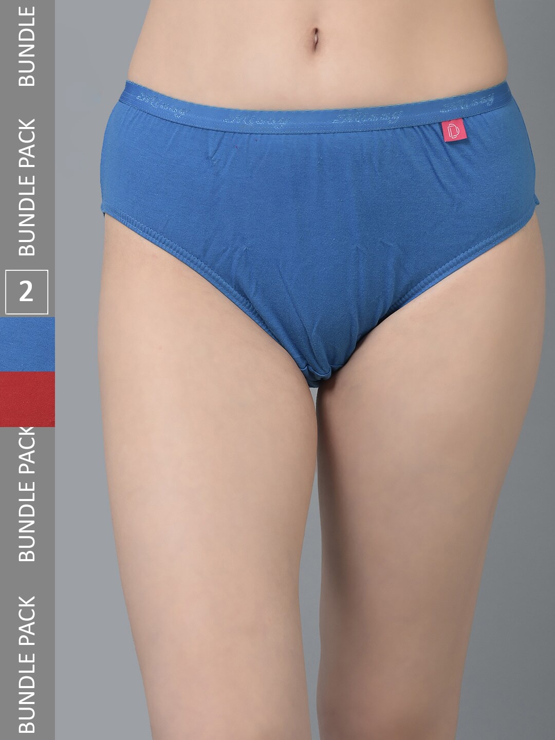 Dollar Missy Pack of 2 Outer Elasticated Hipster Panty MMBB-101S-R3#Z#OE5-PO2, Assorted