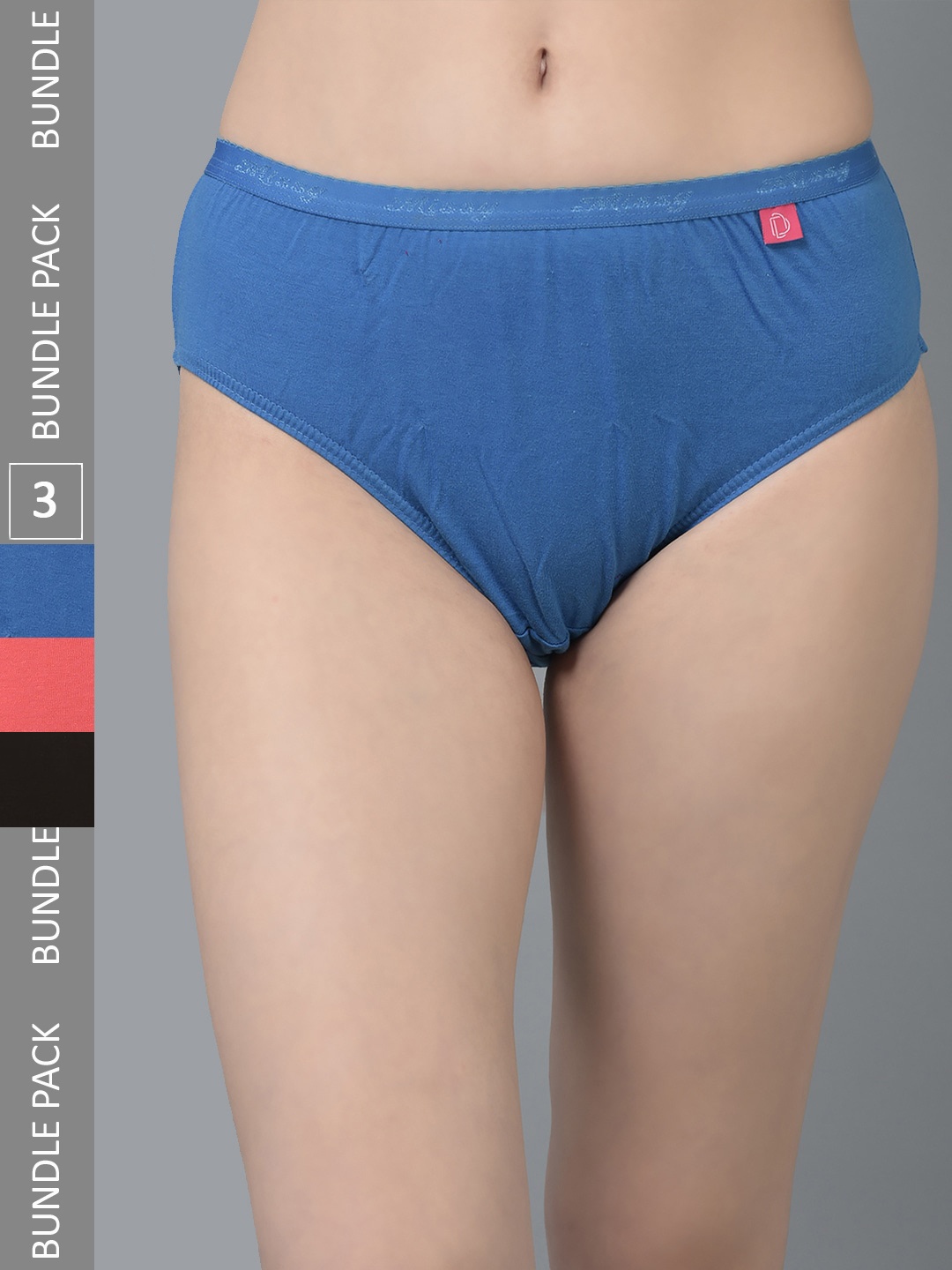 

Dollar Missy Women Pack Of 3 Assorted Anti Microbial Seamless Pure Cotton Hipster Briefs