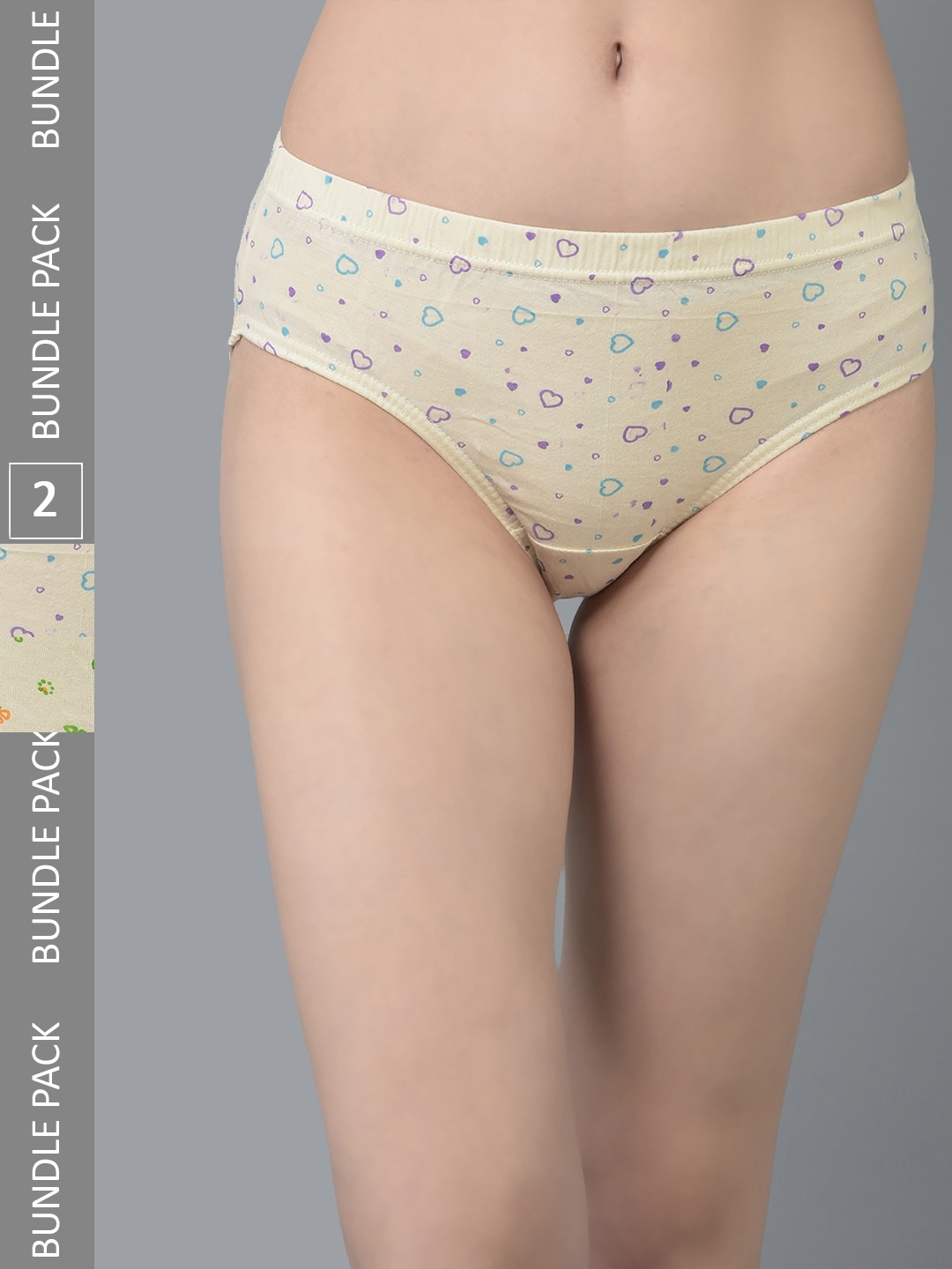 

Dollar Missy Pack of 2 Printed Inner Elasticated Hipster Panty MMBB-121L-R3#Z#IE1-PO2, Assorted