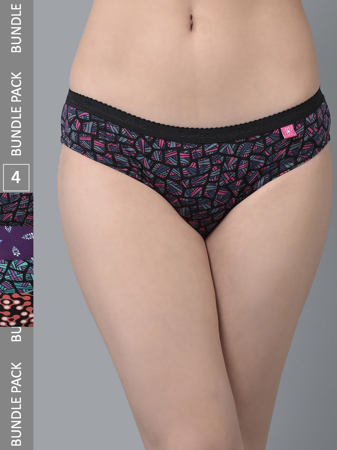 

Dollar Missy Women Pack Of 4 Assorted Seamless Pure Cotton Basic Briefs