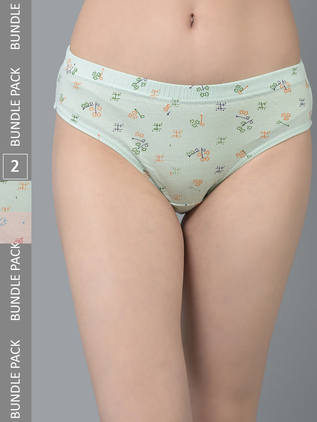 

Dollar Missy Women Pack Of 2 Assorted Seamless Pure Cotton Basic Briefs