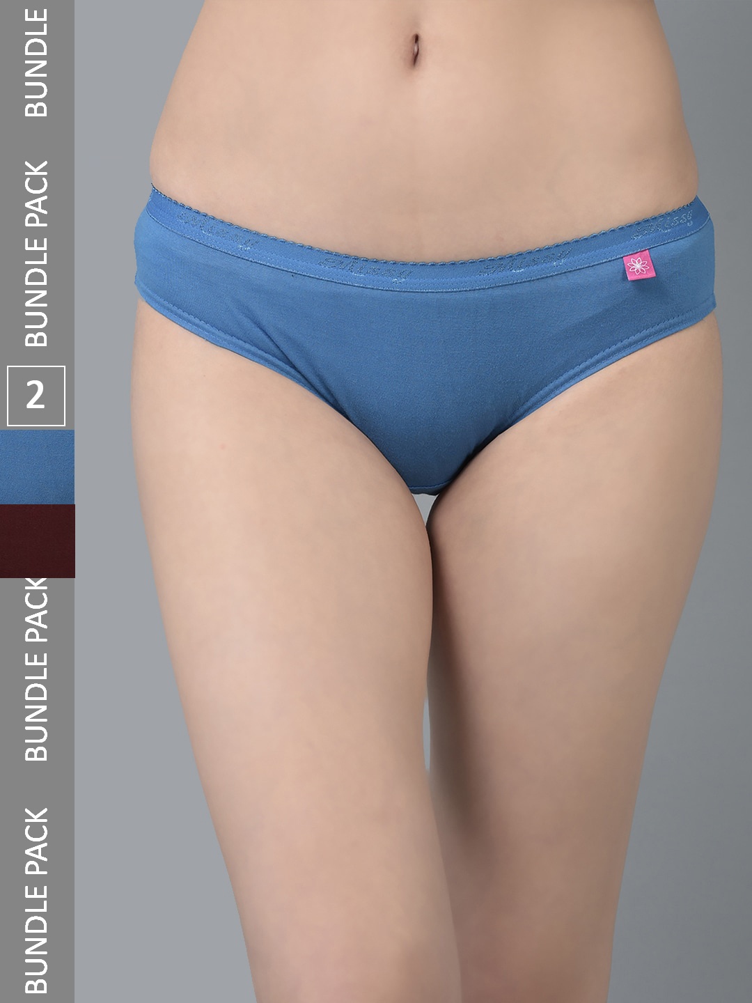 

Dollar Missy Women Pack Of 2 Assorted Seamless Pure Cotton Basic Briefs
