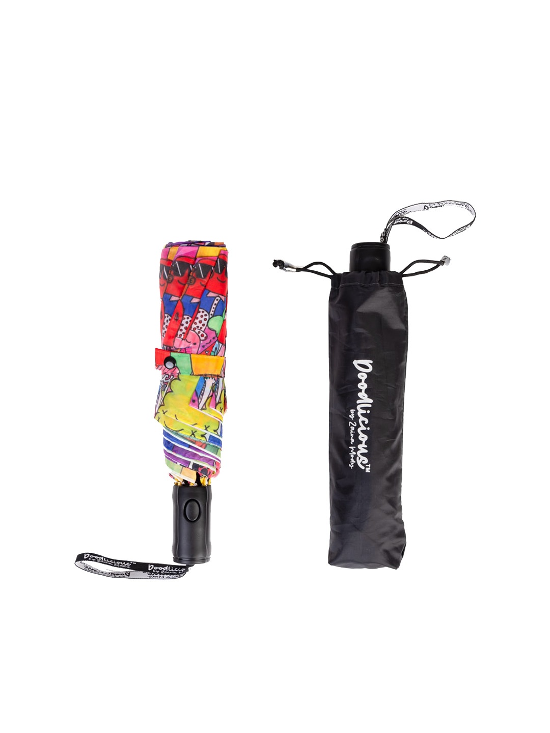 

Doodlicious Classic Doodle Printed 3-Fold Umbrellas, Blue