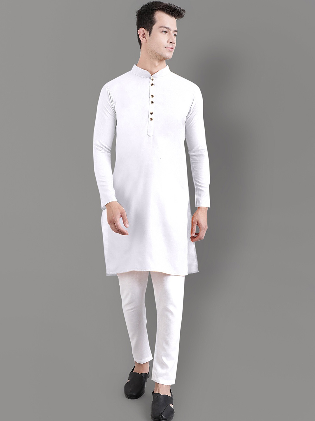 

Murta Trends Mandarin Collar Kurta With Pyjamas, White