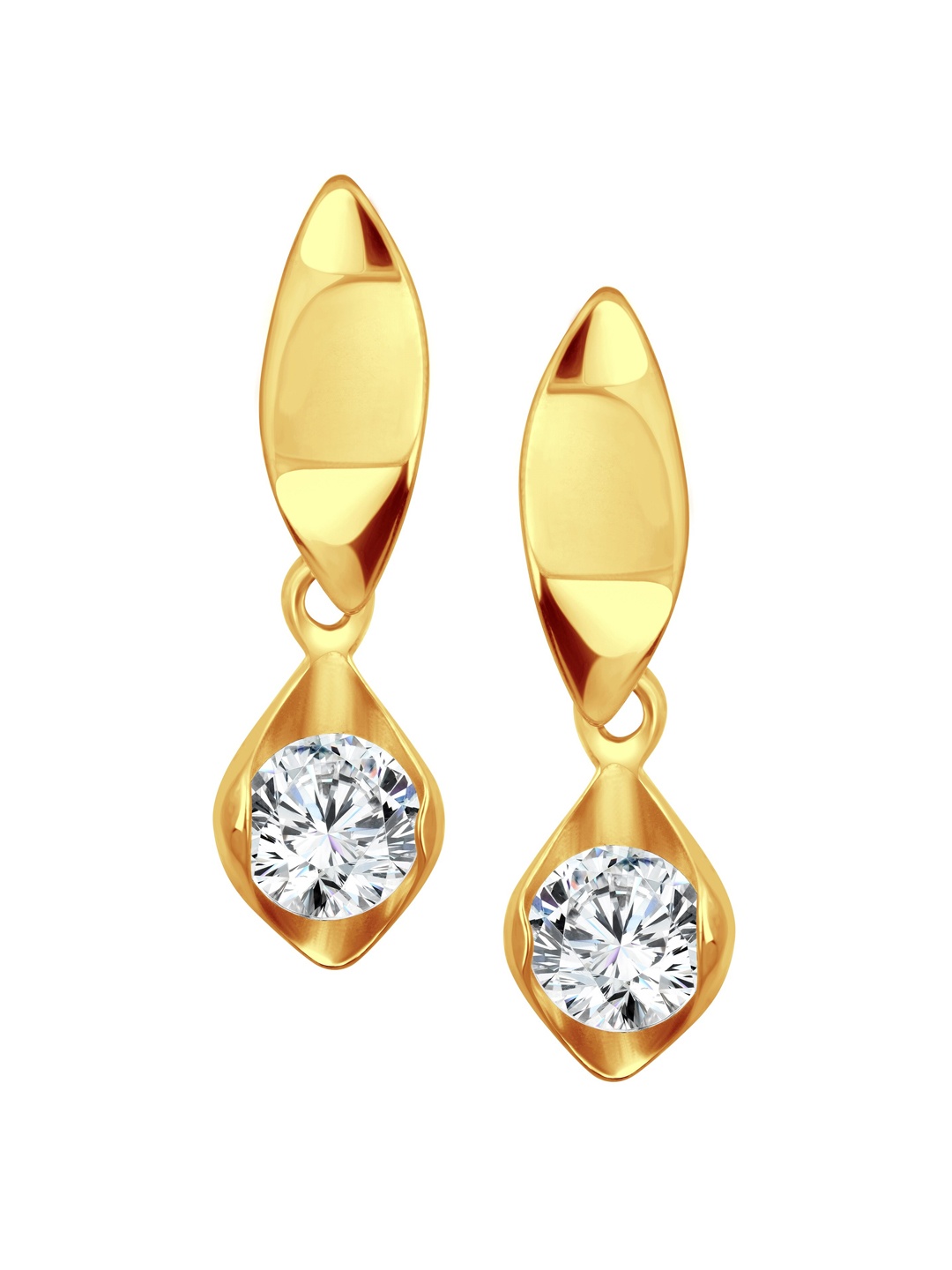 

Vighnaharta Gold-Plated Feather Shaped Drop Earrings