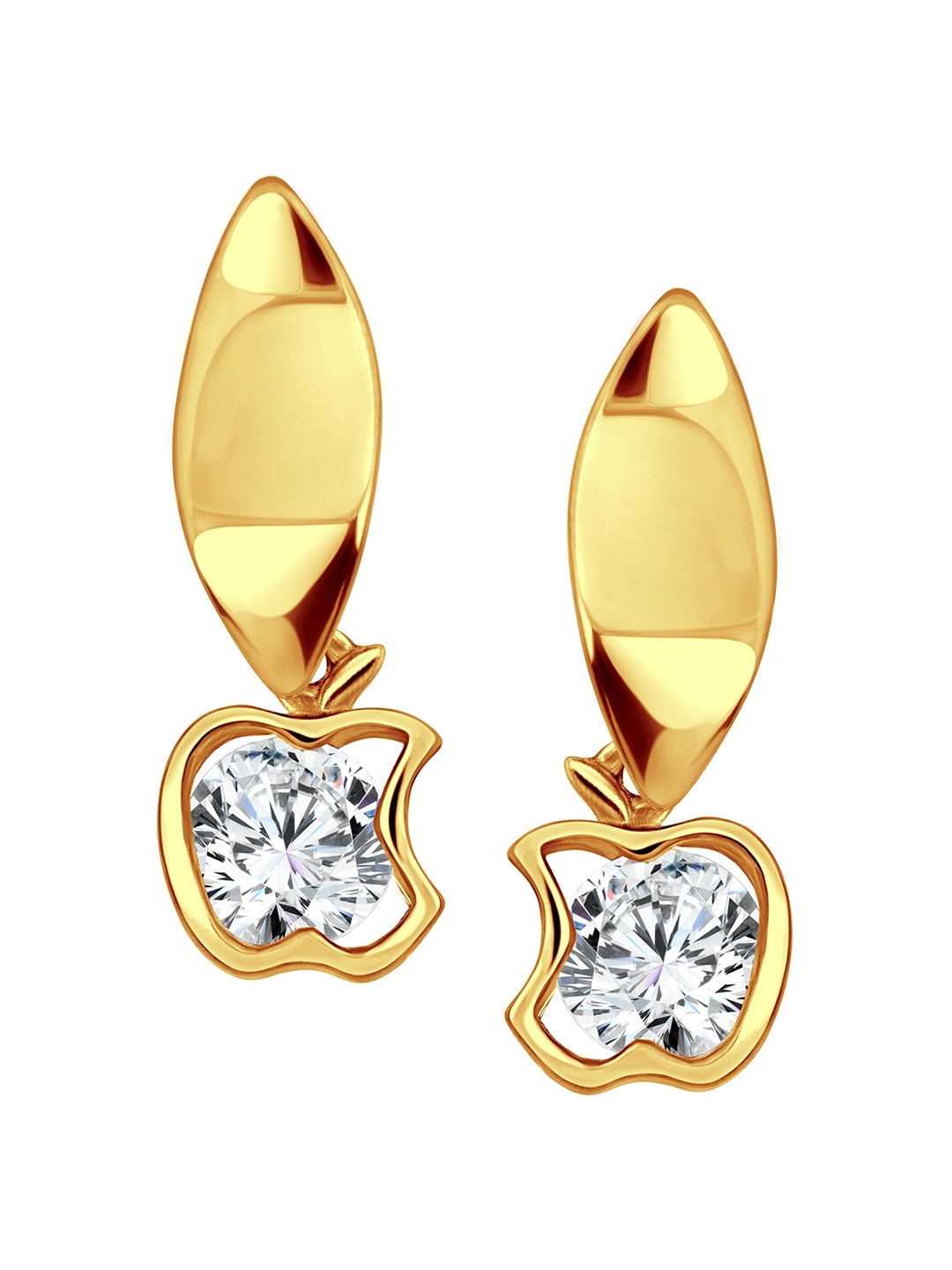 

Vighnaharta Gold-Plated Feather Shaped Drop Earrings