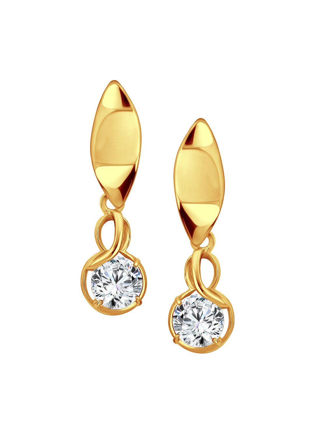 

Vighnaharta Gold-Plated Feather Shaped Drop Earrings