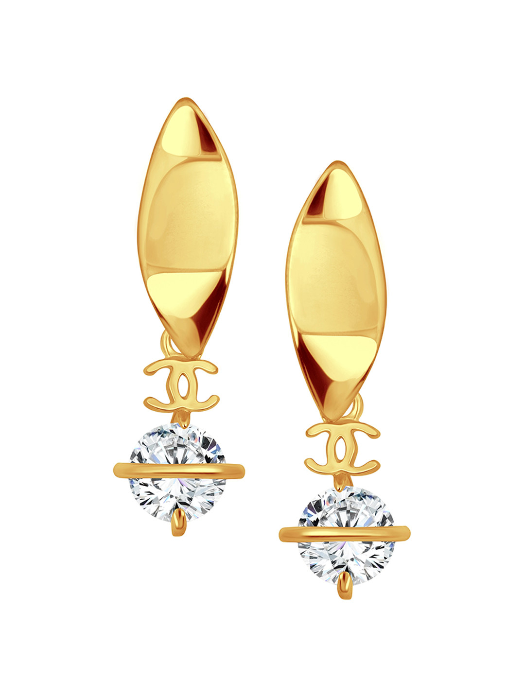 

Vighnaharta Gold-Plated Cubic Zirconia-Studded Drop Earrings
