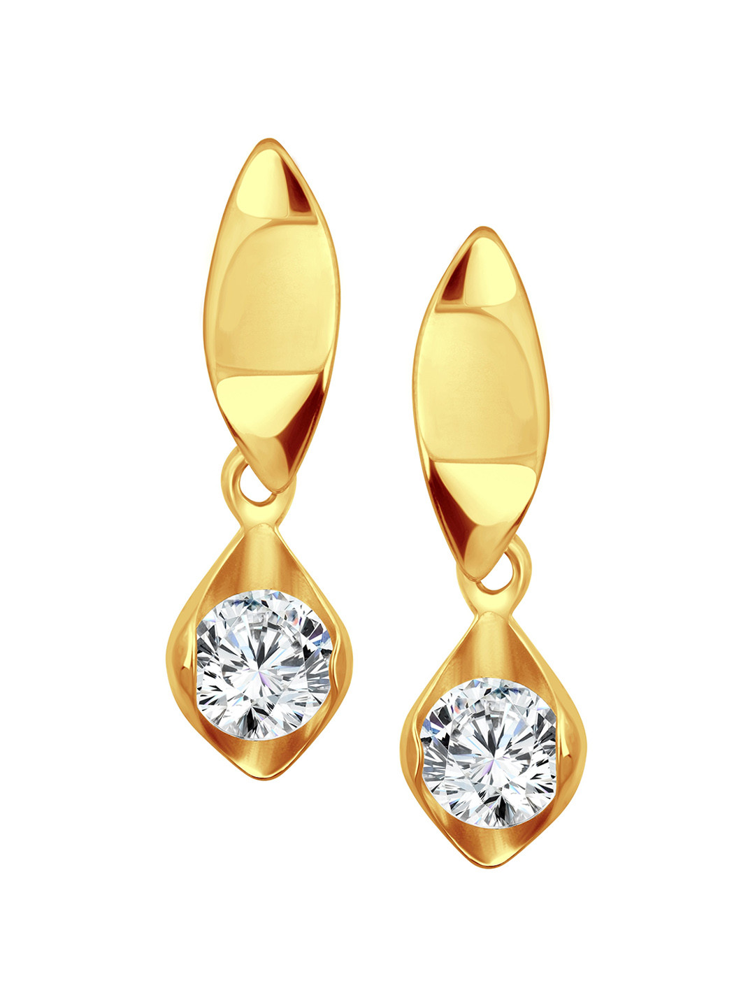 

Vighnaharta Gold-Plated Cubic Zirconia-Studded Drop Earrings