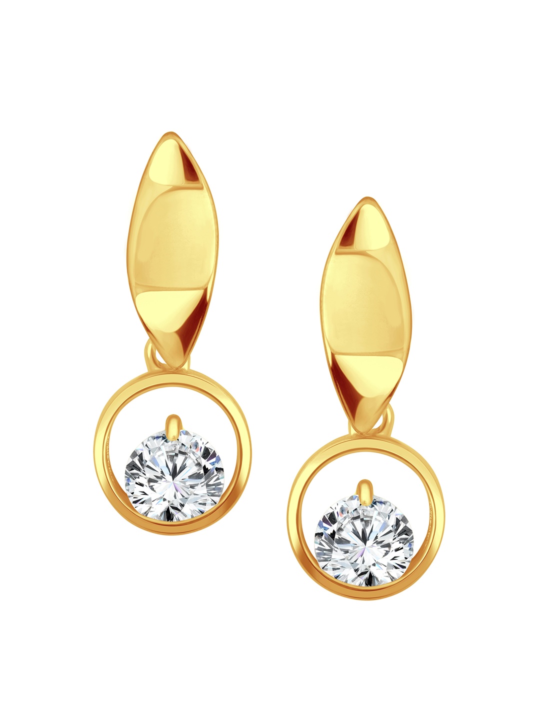 

Vighnaharta Gold-Plated Cubic Zirconia-Studded Drop Earrings
