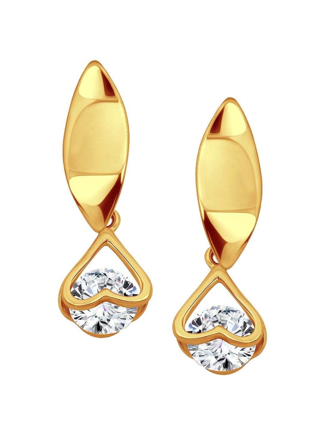 

Vighnaharta Gold-Plated Cubic Zirconia-Studded Drop Earrings