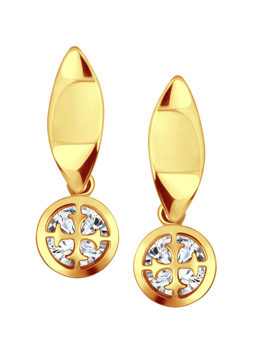 

Vighnaharta Gold-Plated Cubic Zirconia-Studded Drop Earrings