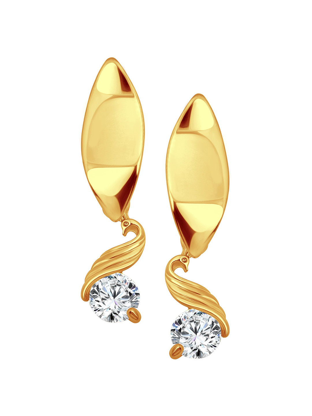 

Vighnaharta Gold-Plated Cubic Zirconia-Studded Drop Earrings