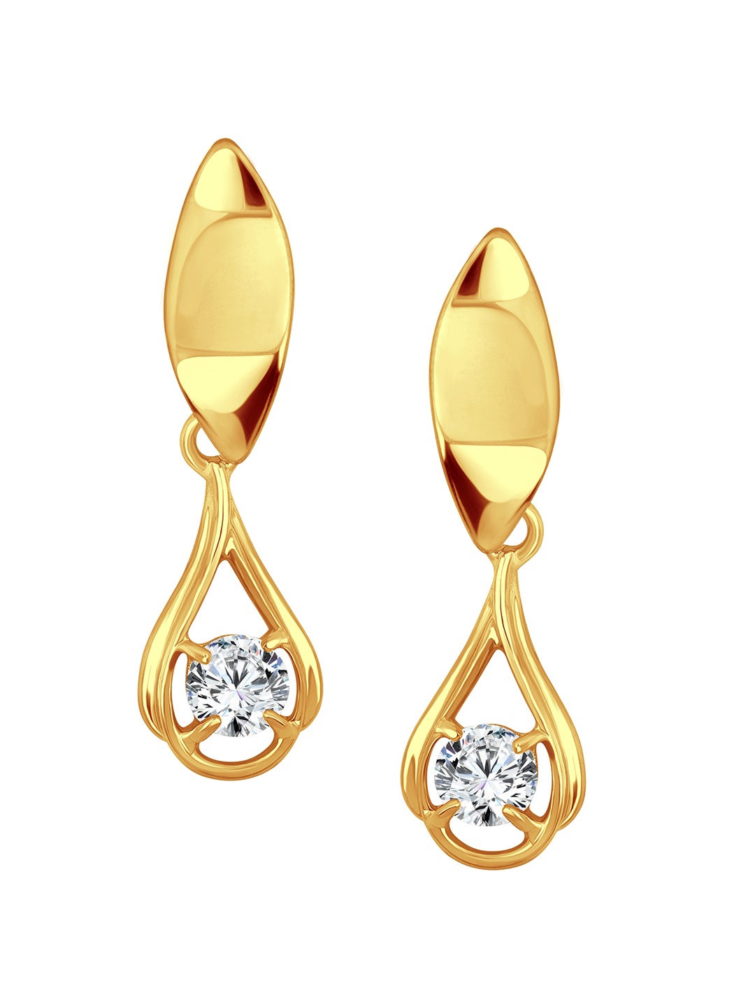 

Vighnaharta Gold-Plated Cubic Zirconia Studded Drop Earrings