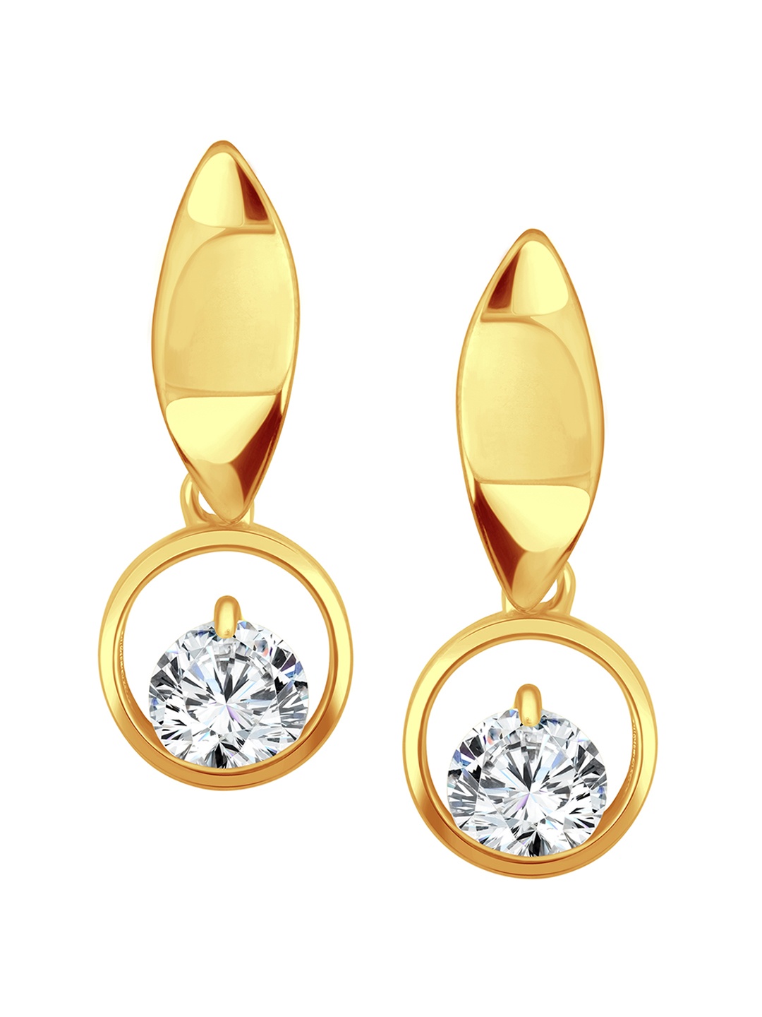 

Vighnaharta Gold-Plated Feather Shaped Drop Earrings