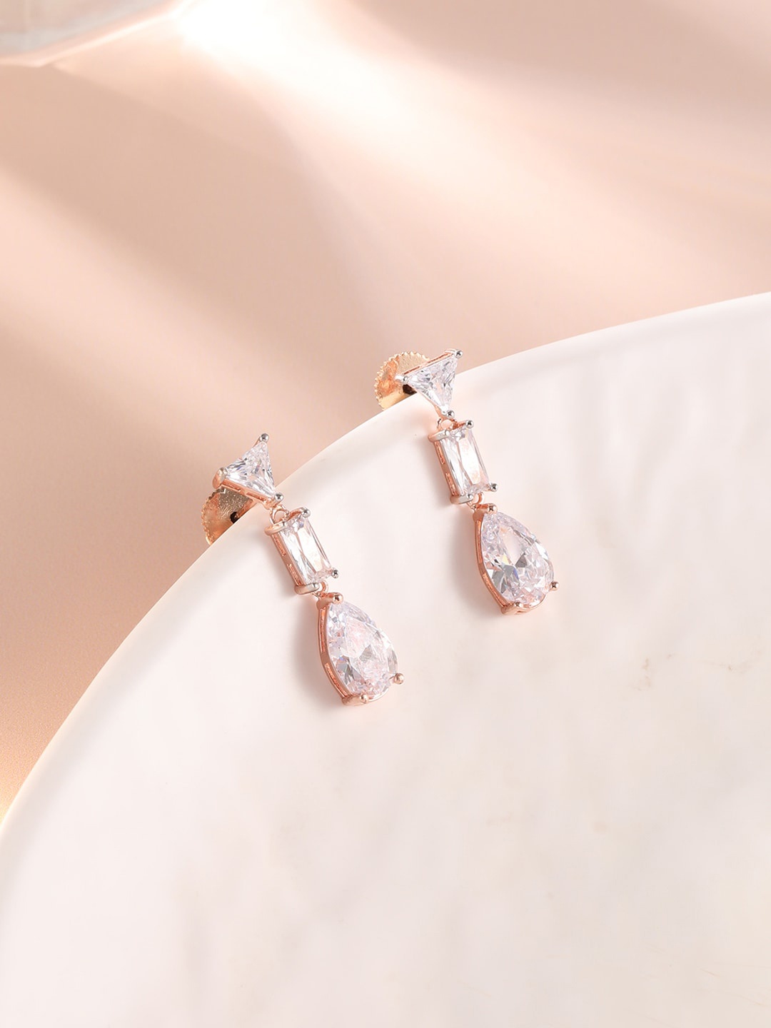

XPNSV Contemporary Drop Earrings, Rose gold