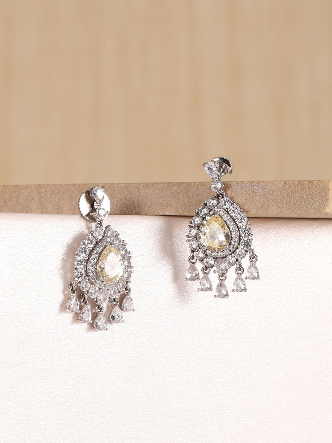 

XPNSV Silver-Plated Contemporary Drop Earrings