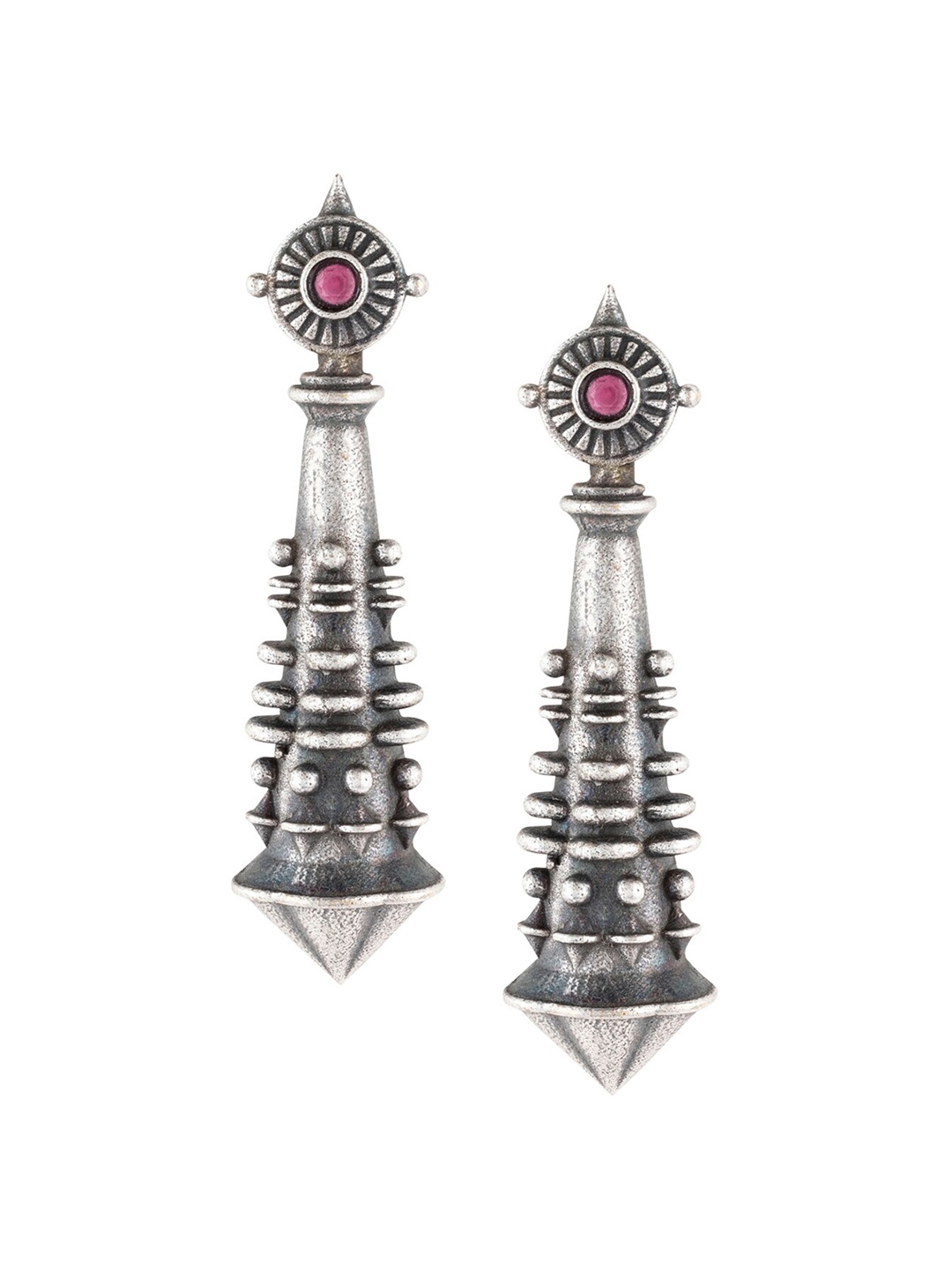 

XPNSV Silver-Plated Contemporary Drop Earrings
