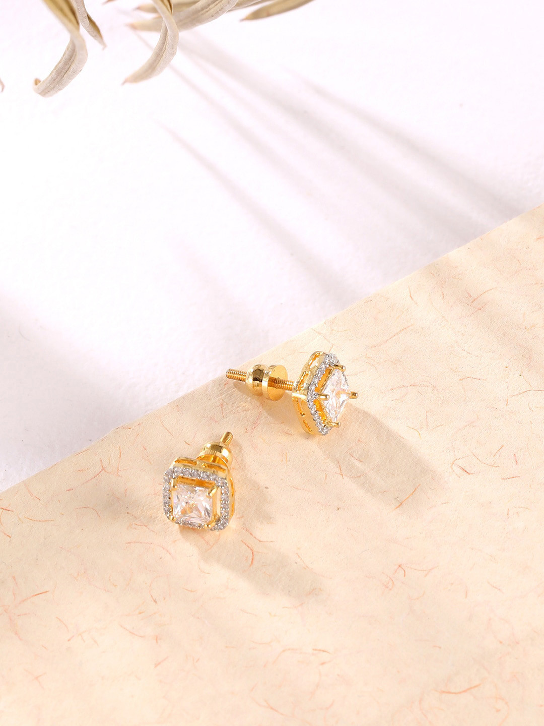 

XPNSV Gold-Plated Contemporary Studs Earrings