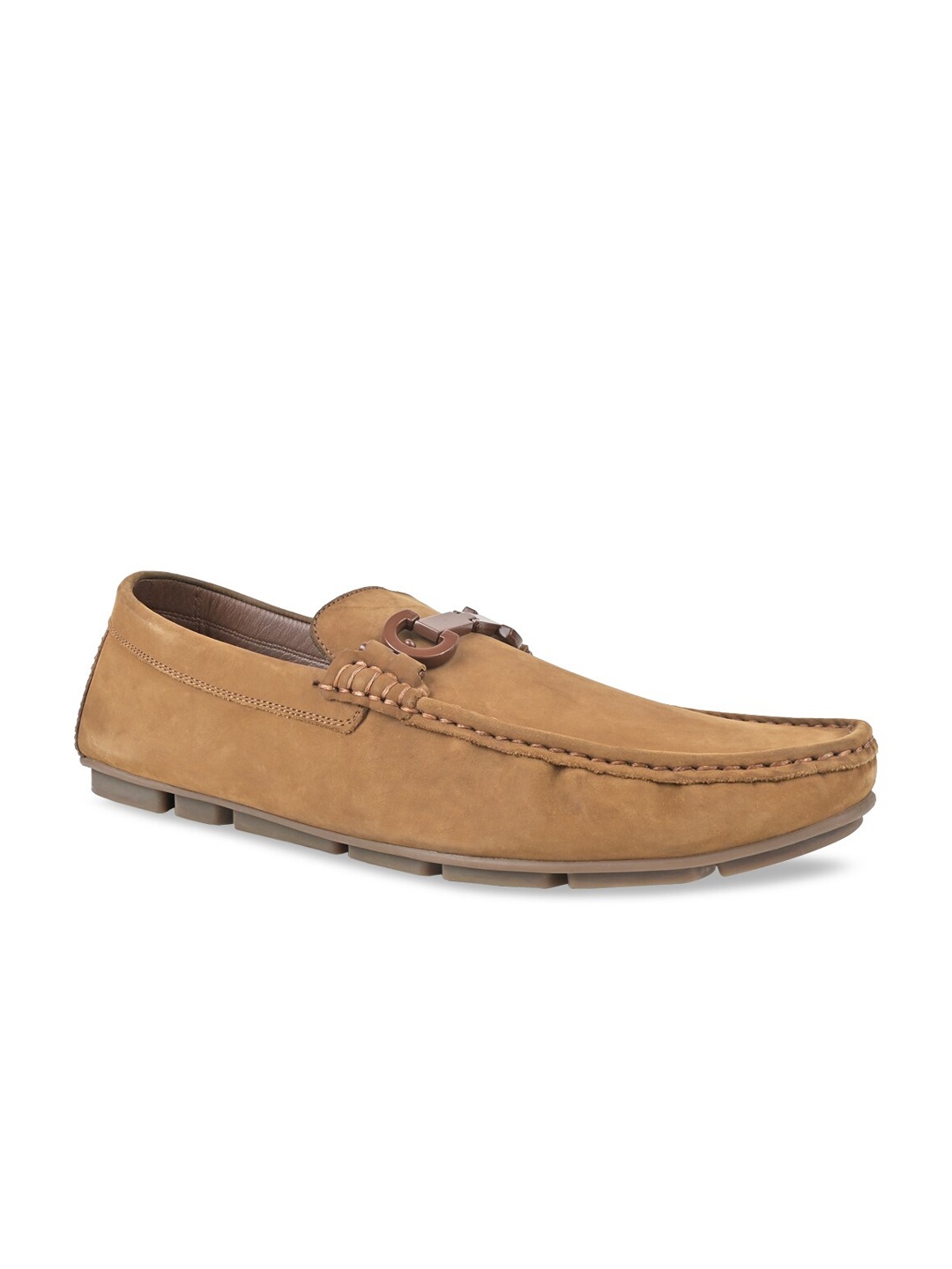 

Regal Men Embellished Lightweight Arch Support Suede Leather Horsebit Loafers, Brown