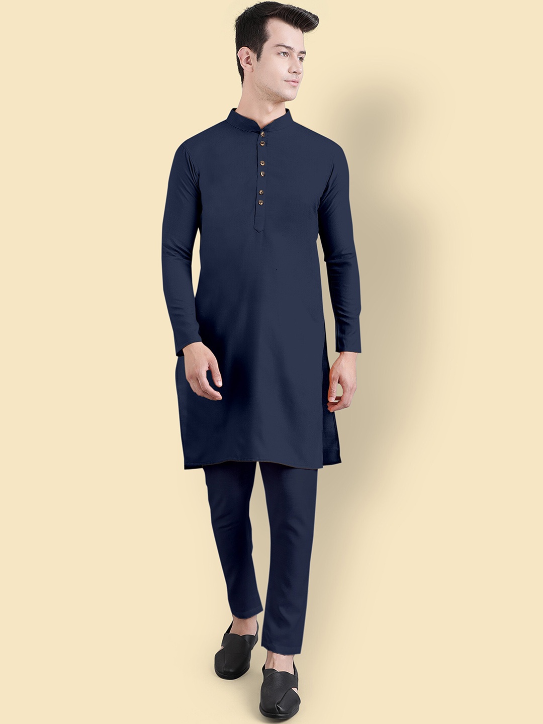 

Murta Trends Regular Kurta with Pyjamas, Navy blue