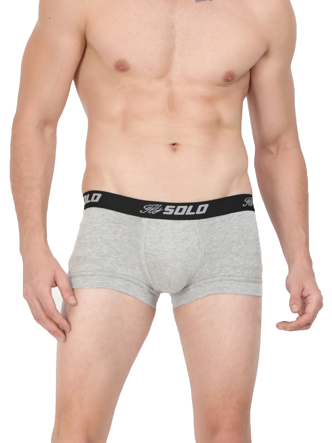 

SOLO Logo Cotton Stretch Trunk Grip-Grey Melange-80