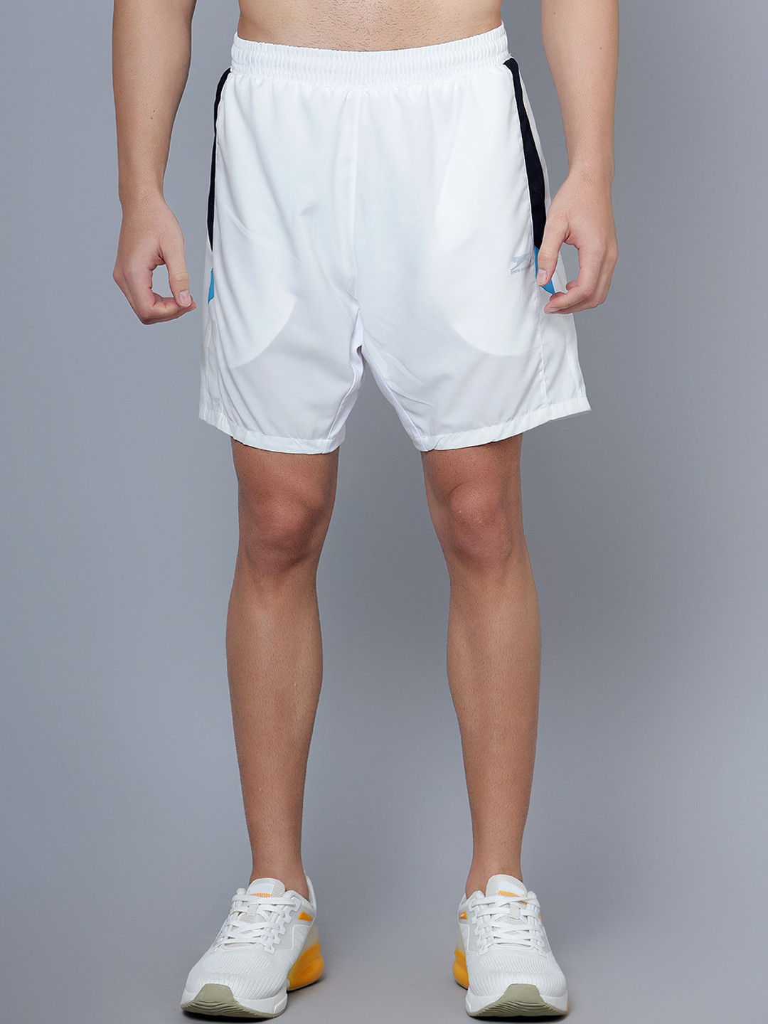 

Shiv Naresh Men Mid-Rise Running Sports Shorts, White