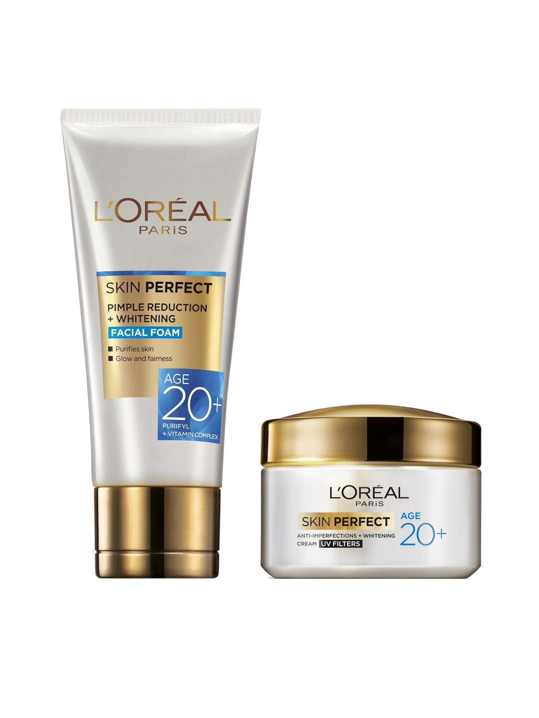 

LOreal Paris Whitening Cream & Face Wash Combo, White