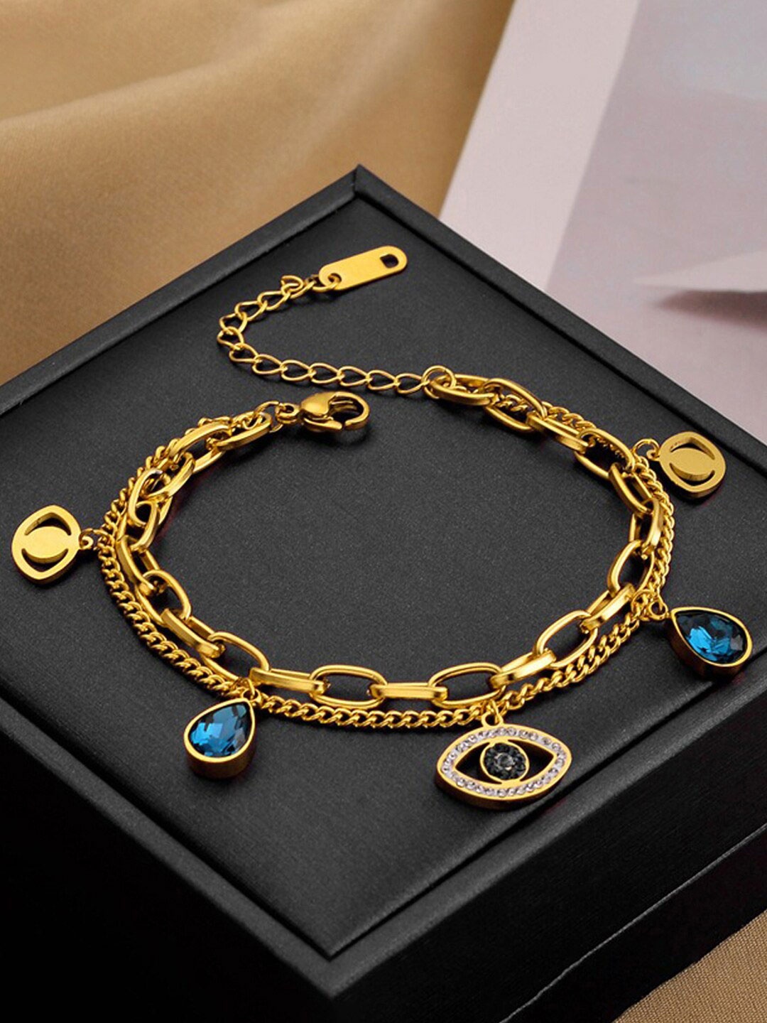 

Jewels Galaxy Gold-Plated Charm Bracelet