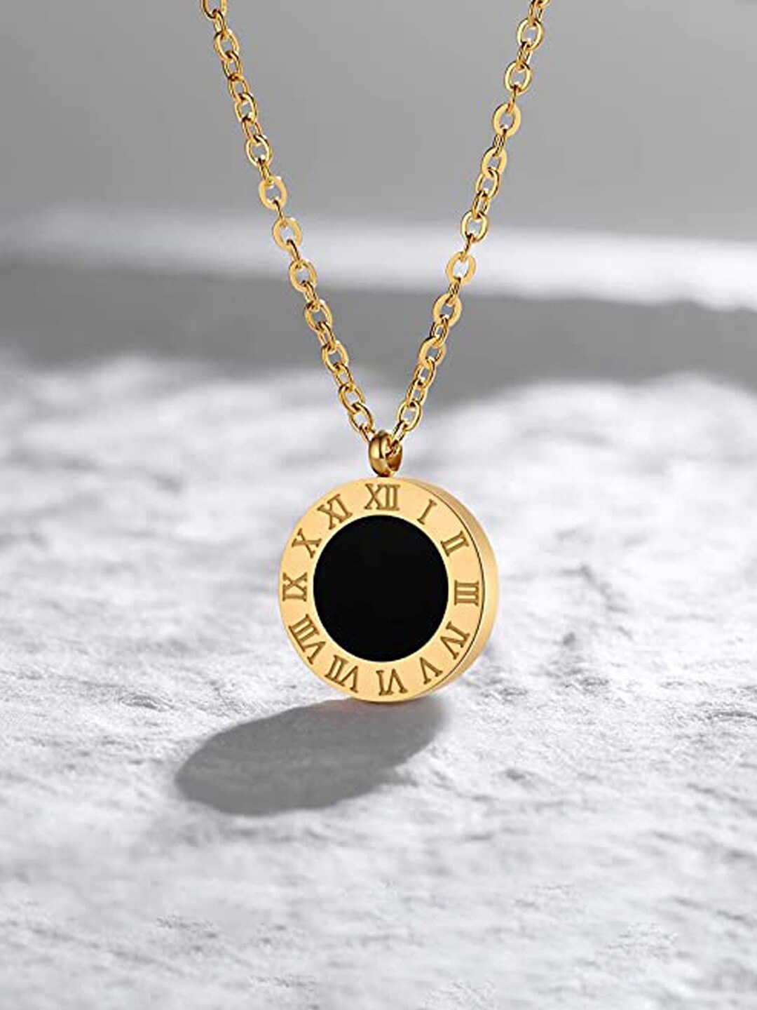 

Jewels Galaxy Gold-Plated Numerals Anti Tarnish Pendant With Chain