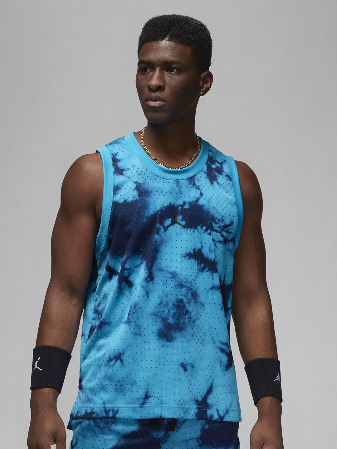 Nike Men Jordan Dri-FIT Sport Breakfast Club Mesh T-Shirt, Blue