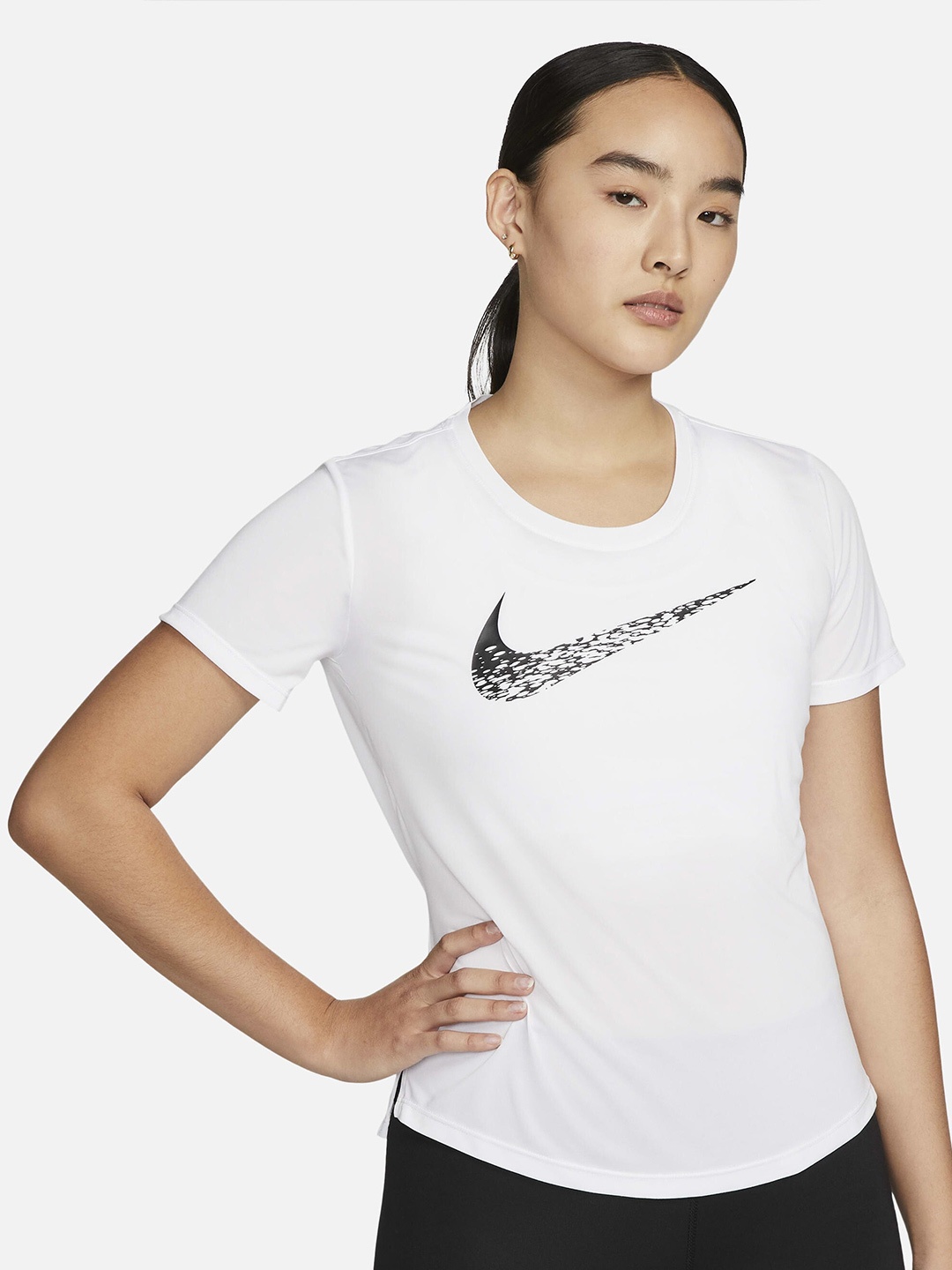 

Nike Swoosh Short-Sleeve Running T-Shirt, White