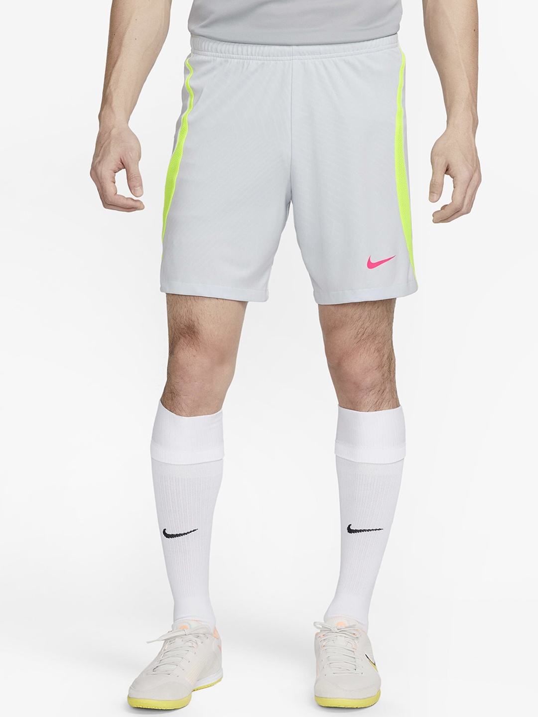 

Nike Men Dri-Fit Strike Logo Printed Football Shorts, Grey