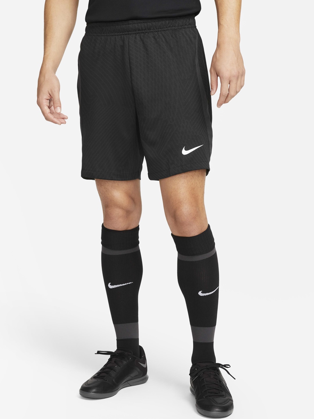 

Nike Men Dri-FIT Strike Logo Printed Football Shorts, Black